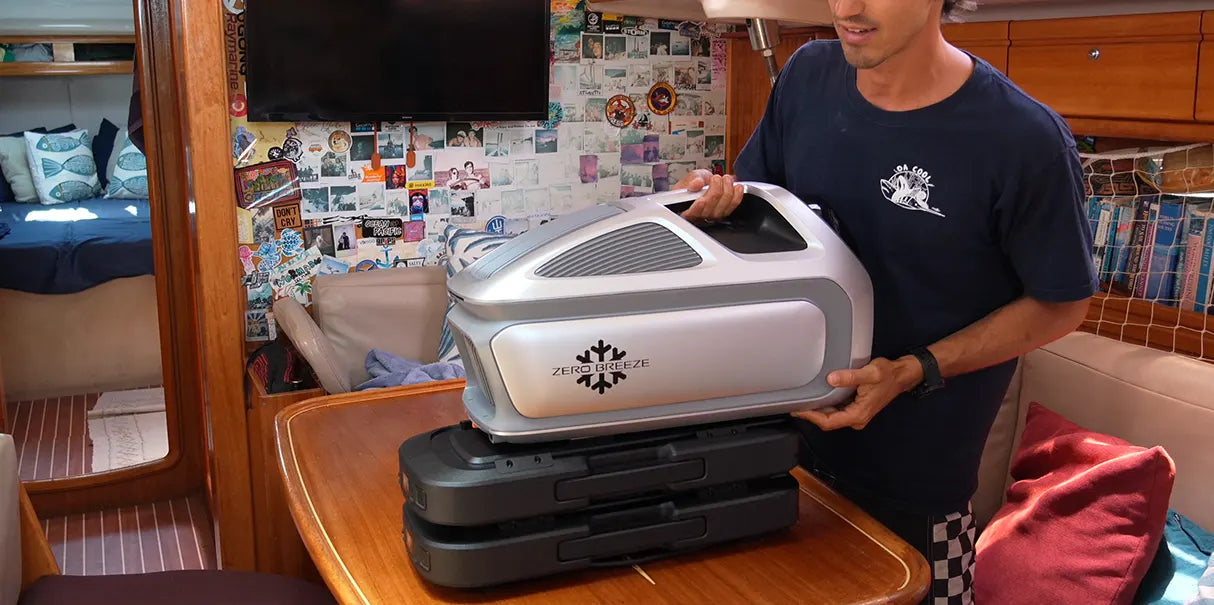 Zero Breeze Mark 3 cooling a boat cabin